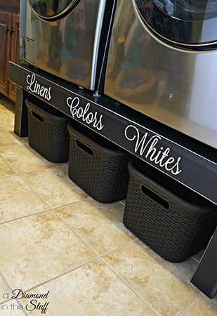 build a storage shelf for your washer and dryer