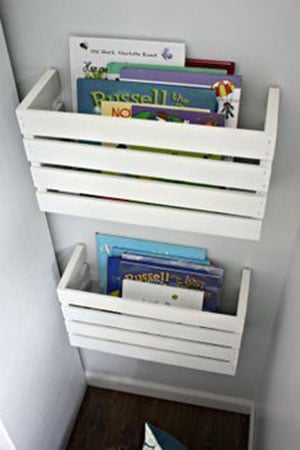 make a crate bookshelf