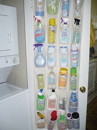 place a shoe holder behind a door