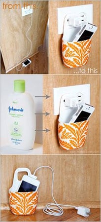 turn a lotion bottle into a charging station